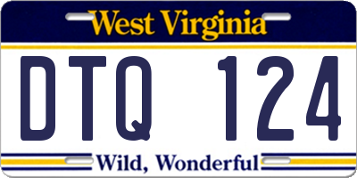 WV license plate DTQ124