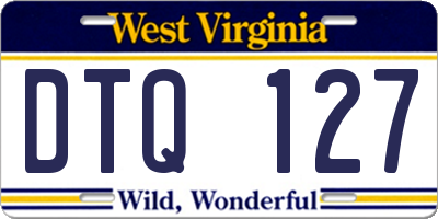 WV license plate DTQ127