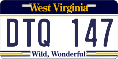 WV license plate DTQ147