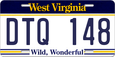 WV license plate DTQ148