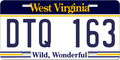 WV license plate DTQ163