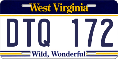 WV license plate DTQ172