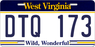 WV license plate DTQ173