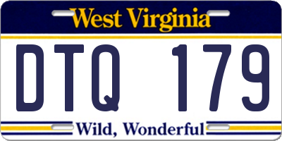 WV license plate DTQ179