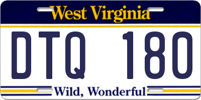 WV license plate DTQ180