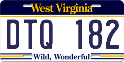 WV license plate DTQ182