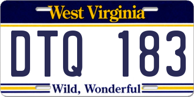 WV license plate DTQ183