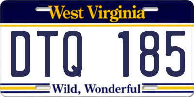 WV license plate DTQ185
