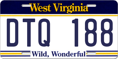 WV license plate DTQ188
