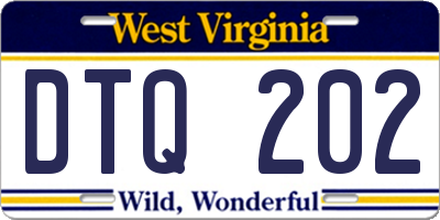 WV license plate DTQ202