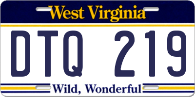 WV license plate DTQ219
