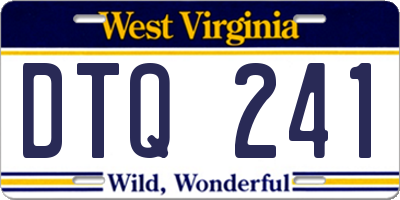 WV license plate DTQ241