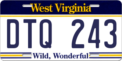 WV license plate DTQ243
