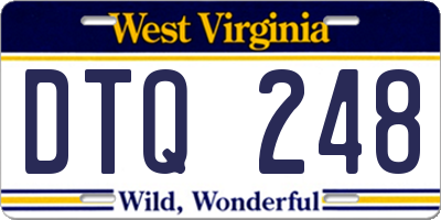WV license plate DTQ248