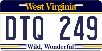 WV license plate DTQ249