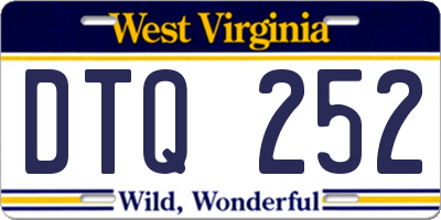 WV license plate DTQ252