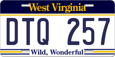 WV license plate DTQ257