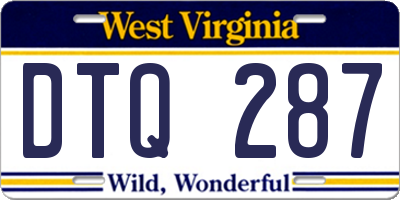 WV license plate DTQ287
