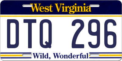 WV license plate DTQ296