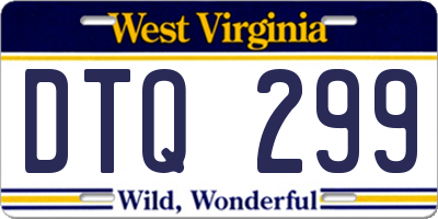 WV license plate DTQ299