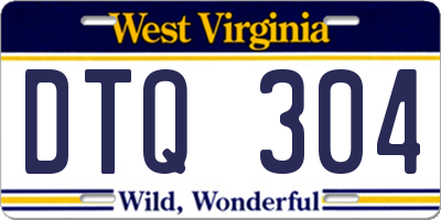 WV license plate DTQ304