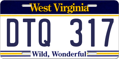 WV license plate DTQ317