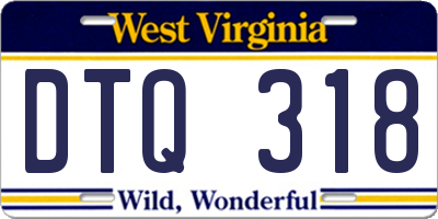 WV license plate DTQ318