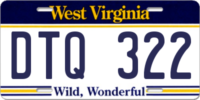 WV license plate DTQ322