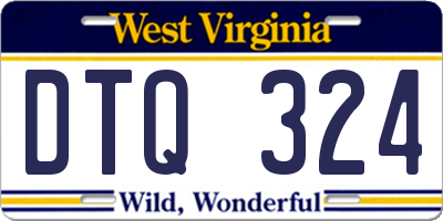 WV license plate DTQ324