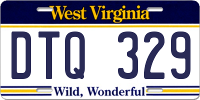WV license plate DTQ329