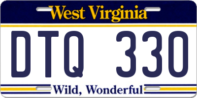 WV license plate DTQ330