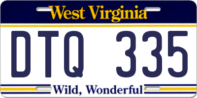 WV license plate DTQ335