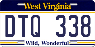 WV license plate DTQ338