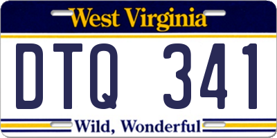 WV license plate DTQ341