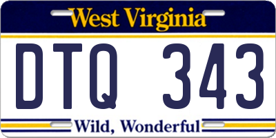 WV license plate DTQ343