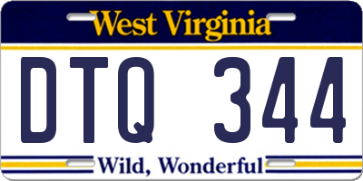 WV license plate DTQ344
