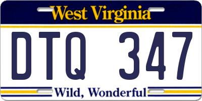 WV license plate DTQ347