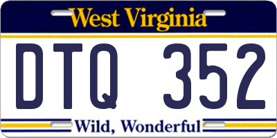 WV license plate DTQ352