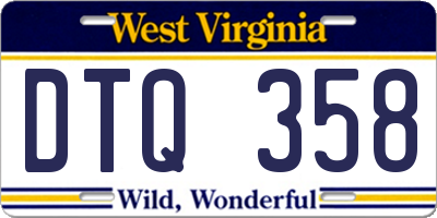 WV license plate DTQ358