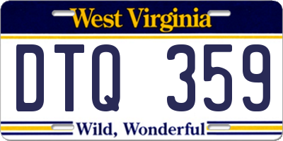 WV license plate DTQ359