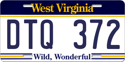 WV license plate DTQ372