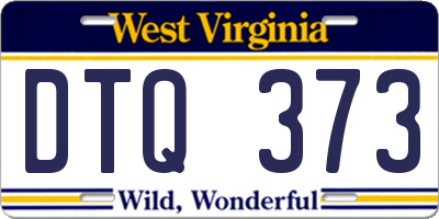 WV license plate DTQ373