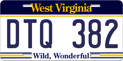 WV license plate DTQ382