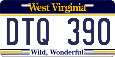 WV license plate DTQ390