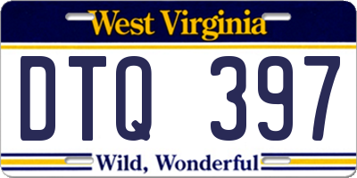 WV license plate DTQ397