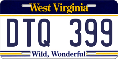 WV license plate DTQ399