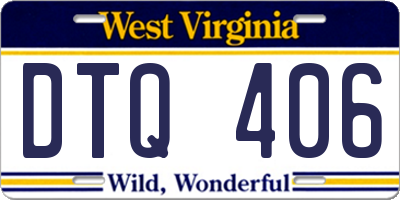 WV license plate DTQ406