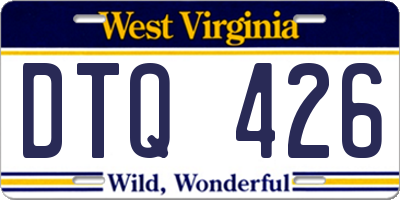 WV license plate DTQ426