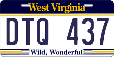 WV license plate DTQ437
