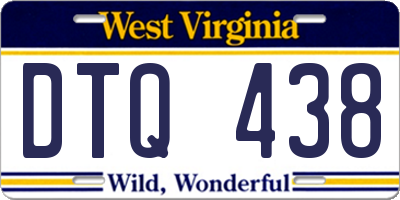 WV license plate DTQ438
